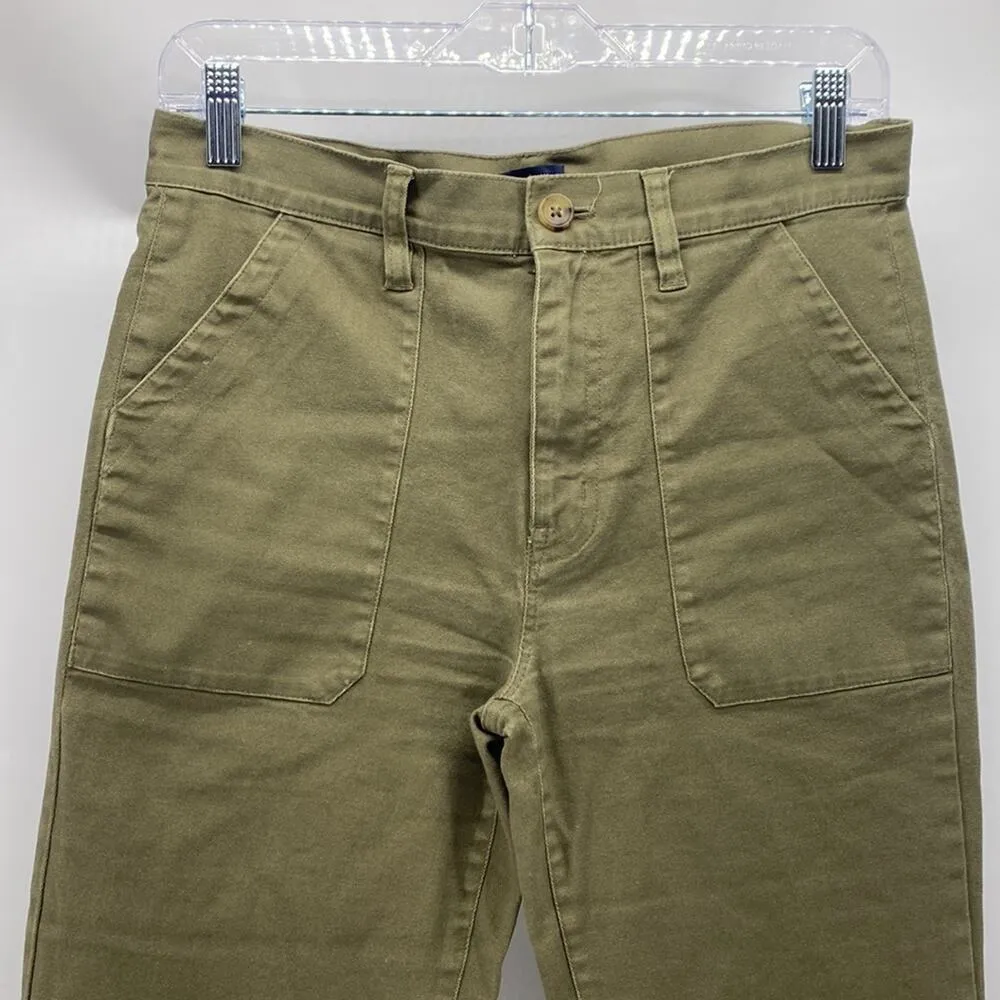 J. Crew Chino Olive Green high waisted ankle length business casual career ware Size 27 - Image 2