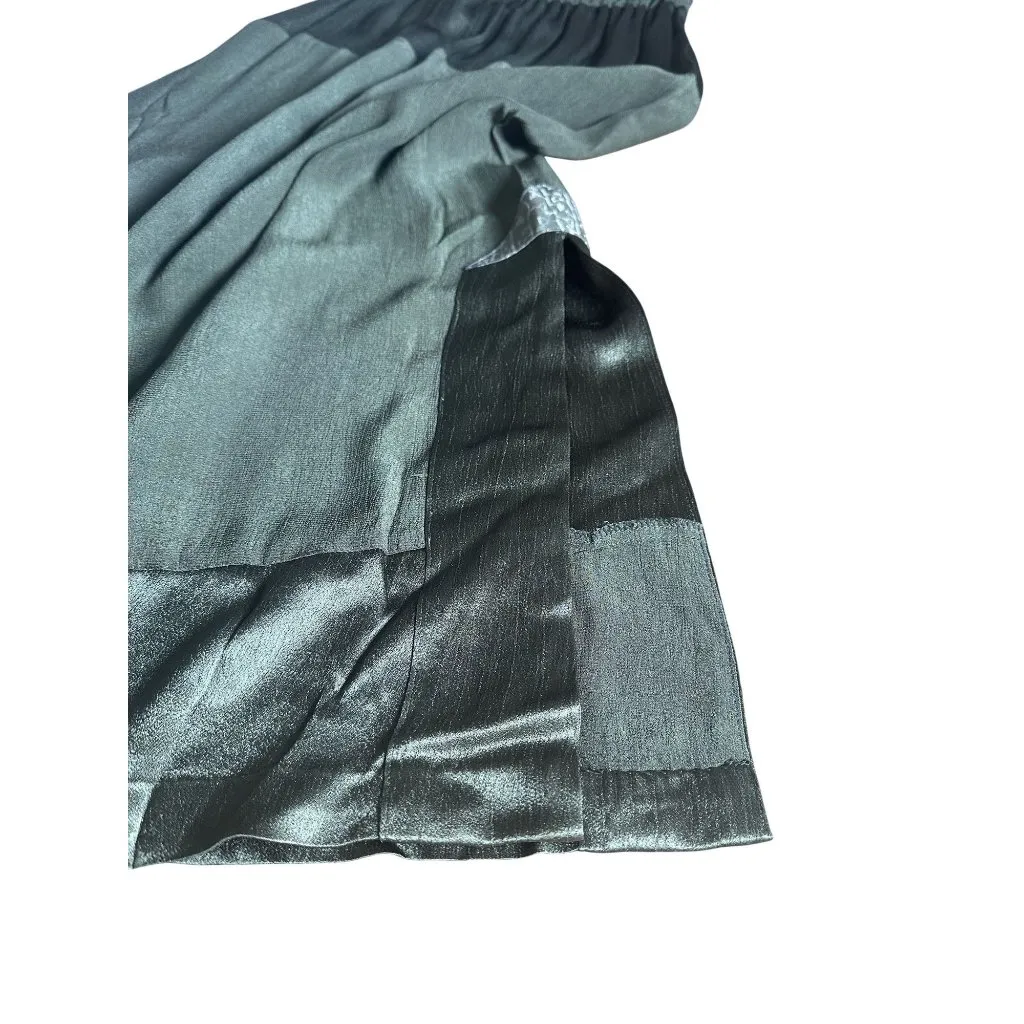 Yasuko Artwear Skirt Small Olive Green Kimono Silk Panel Midi USA Made - Image 5