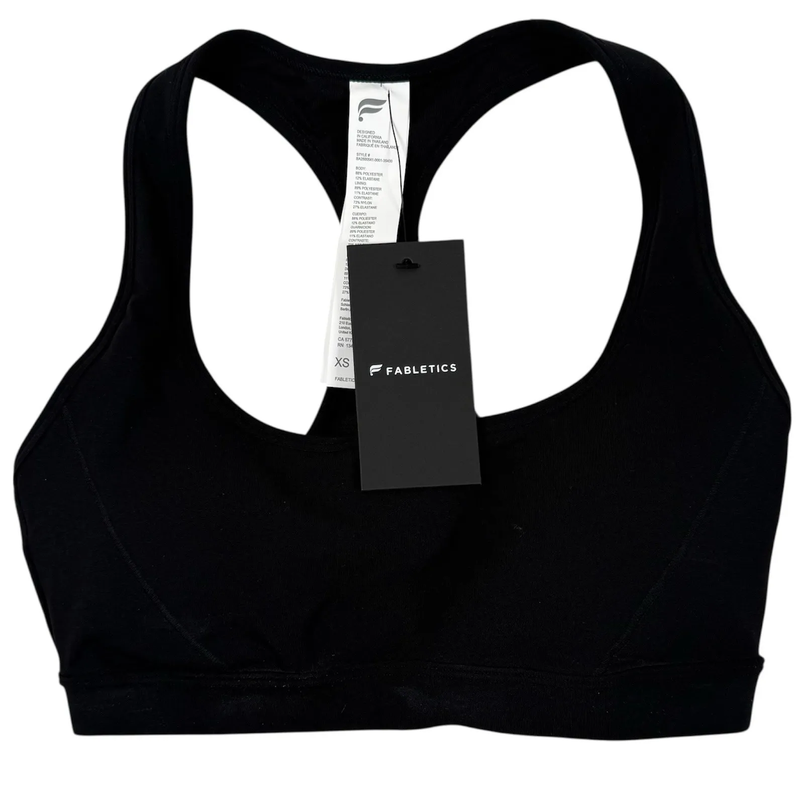 Fabletics Essential Sports Bra Womens Size XS‎ Black Athletic Activewear New - Image 3