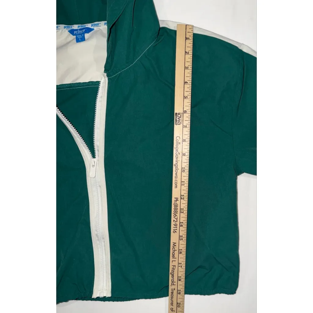 Prince Pickleball Cropped Track Jacket Athletic Zip Hoodie L Windbreaker Women Green Size L - Image 9