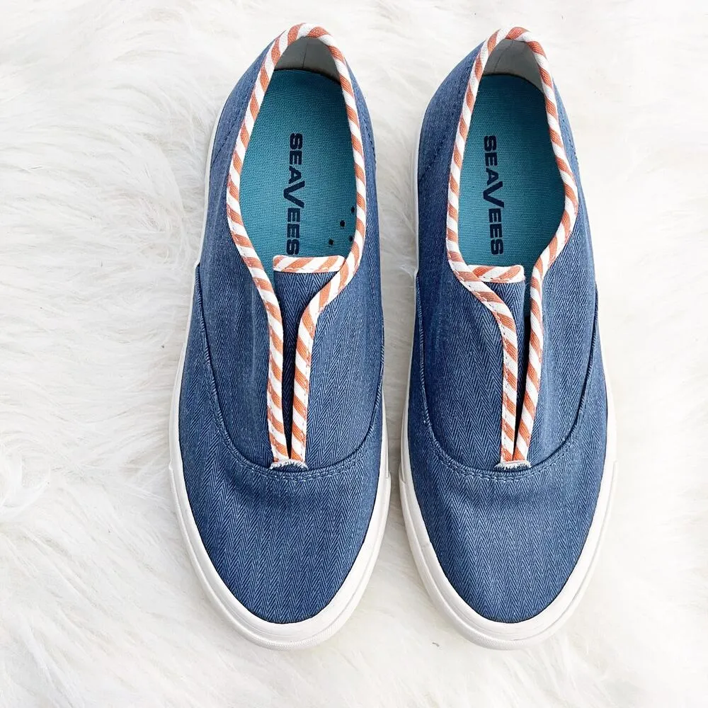 SeaVees Sunset Stripe Sneaker Regatta in Herringbone Twill - Image 2