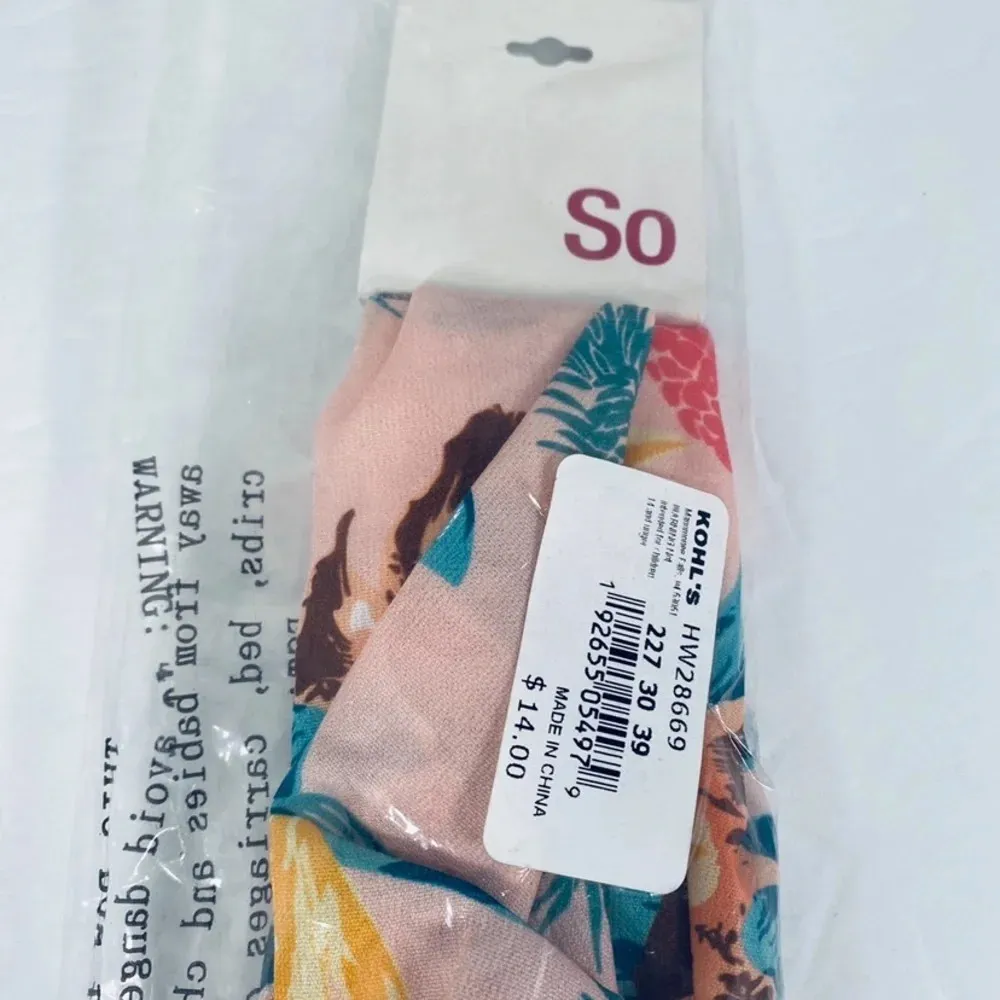 So Cloth Headbands Pink Tropical Pattern - Image 4