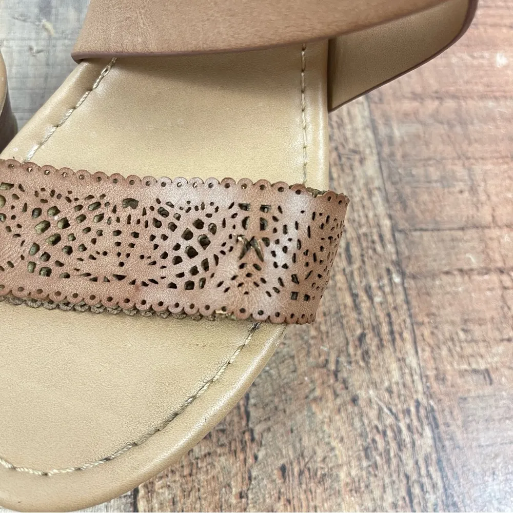 Coconuts by Matisse Women's 7 Leather Straps Wedge Slingback Boho Sandals Heels - Image 4