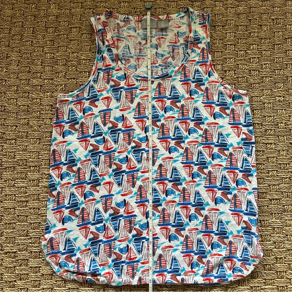 Colorful Sailboat Print Tank Top Small - Image 7
