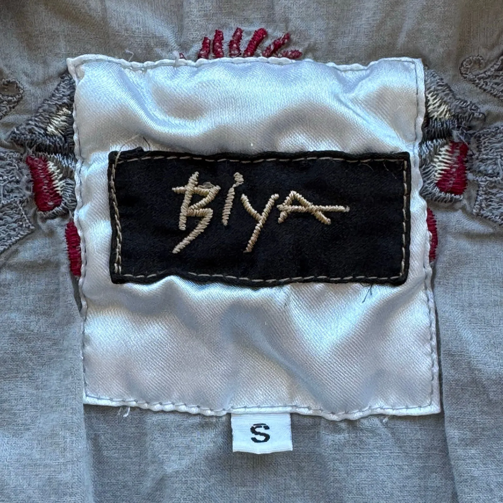 Johnny Was Biya Embroidered Gray Tunic Top Boho Peasant Blouse Small floral - Image 4