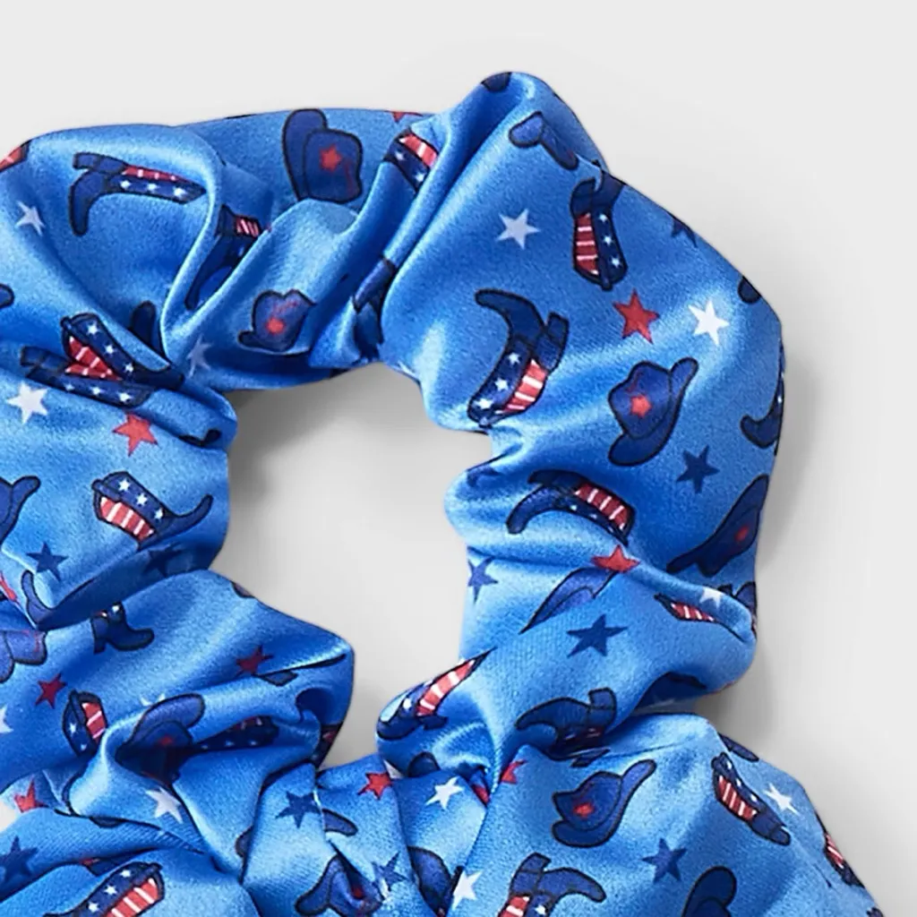 Cowboy nwt Americana Hat and Boot Print Hair Twister with Tails - Image 2