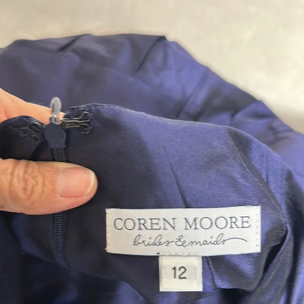 Elegant Blue Scoop Neck Sleeveless Mini Dress Formal, Bridesmaid or Evening out Size 12 - Image 10