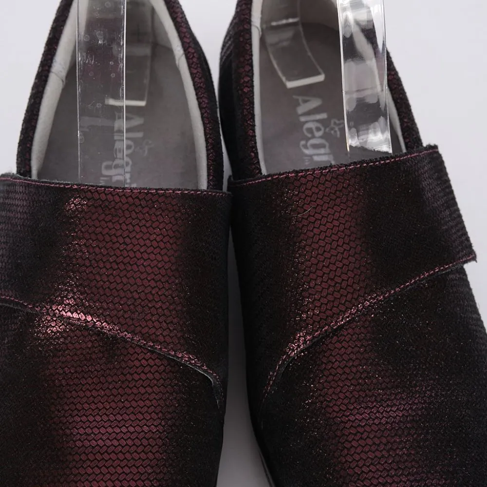 Alegria Lauryn Burgundy Metallic Red Wedge Comfort Clogs Womens Size EU 38 - Image 6