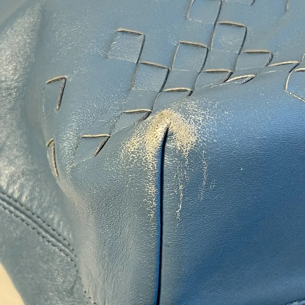 BOTTEGA VENETA Regent Intrecciato Nappa Leather Tote Bag, Blue - Preowned - Image 9