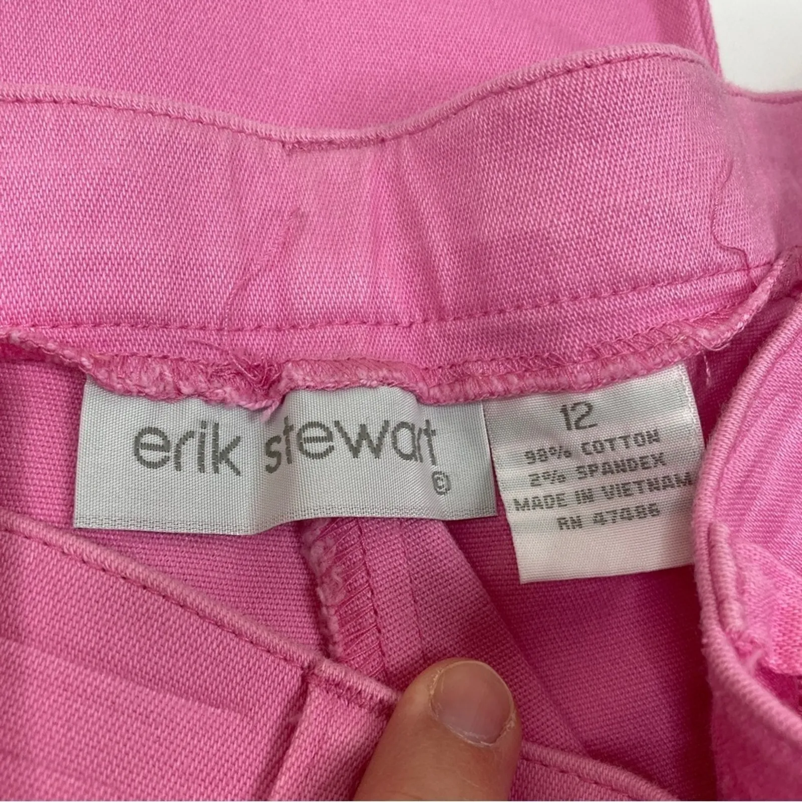 Erik Stewart Vintage Bubblegum Pink Straight Leg Crop Pants Cotton Womens 12 - Image 4