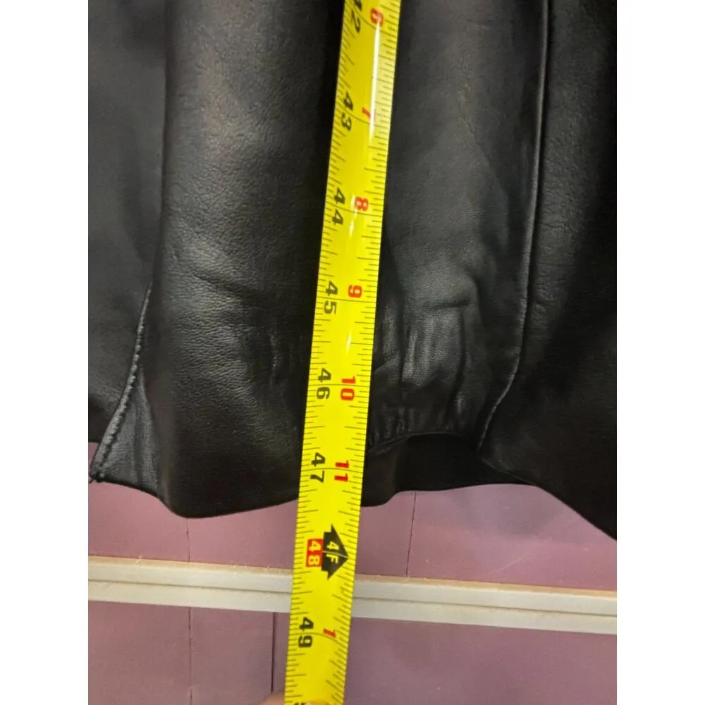 Modern Essentials Leather Jacket Coat Black M Mid Length Size M - Image 6