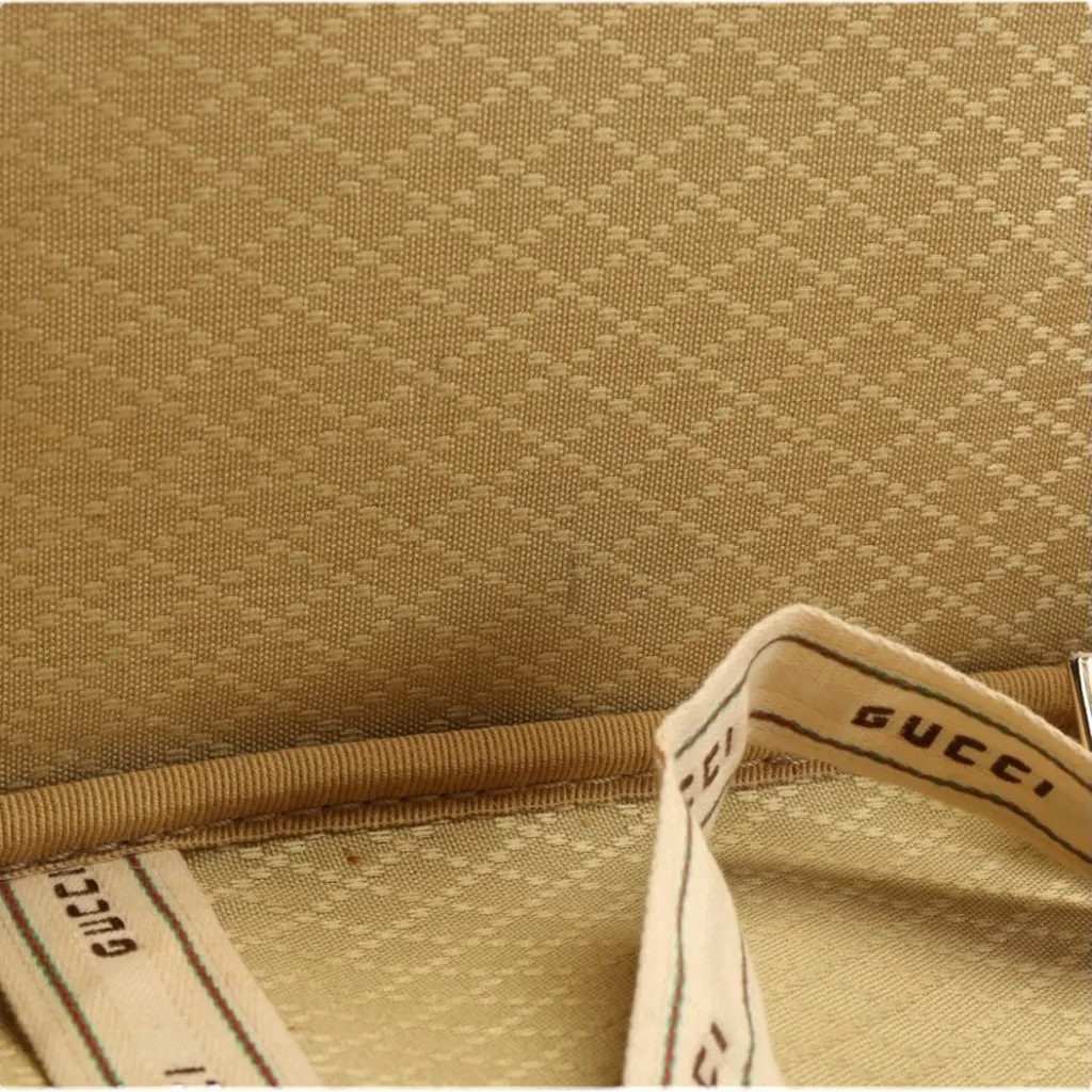 EVC Gucci Micro GG Coated Canvas and Leather Travel Bag Luggage Tag, lock, key - Image 12