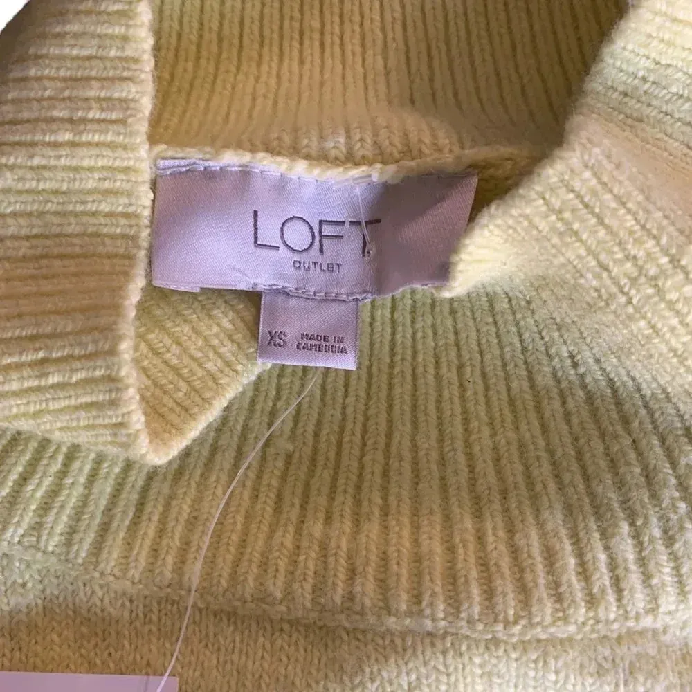 Loft Yellow Striped Women Sweater sz Small, NWT - Image 7