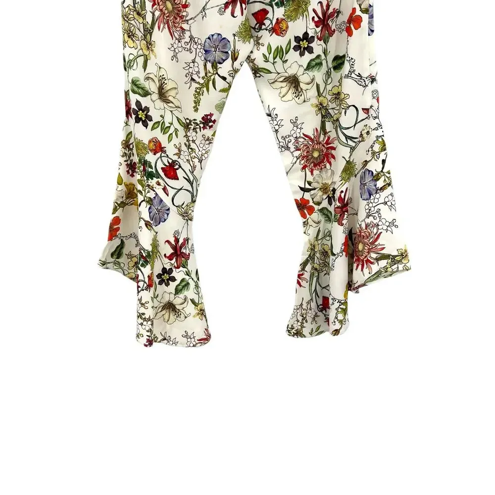 Parker Zizi Pant in Sangria Floral Botanical Flared Bell Bottom Cream Size 8‎ - Image 11