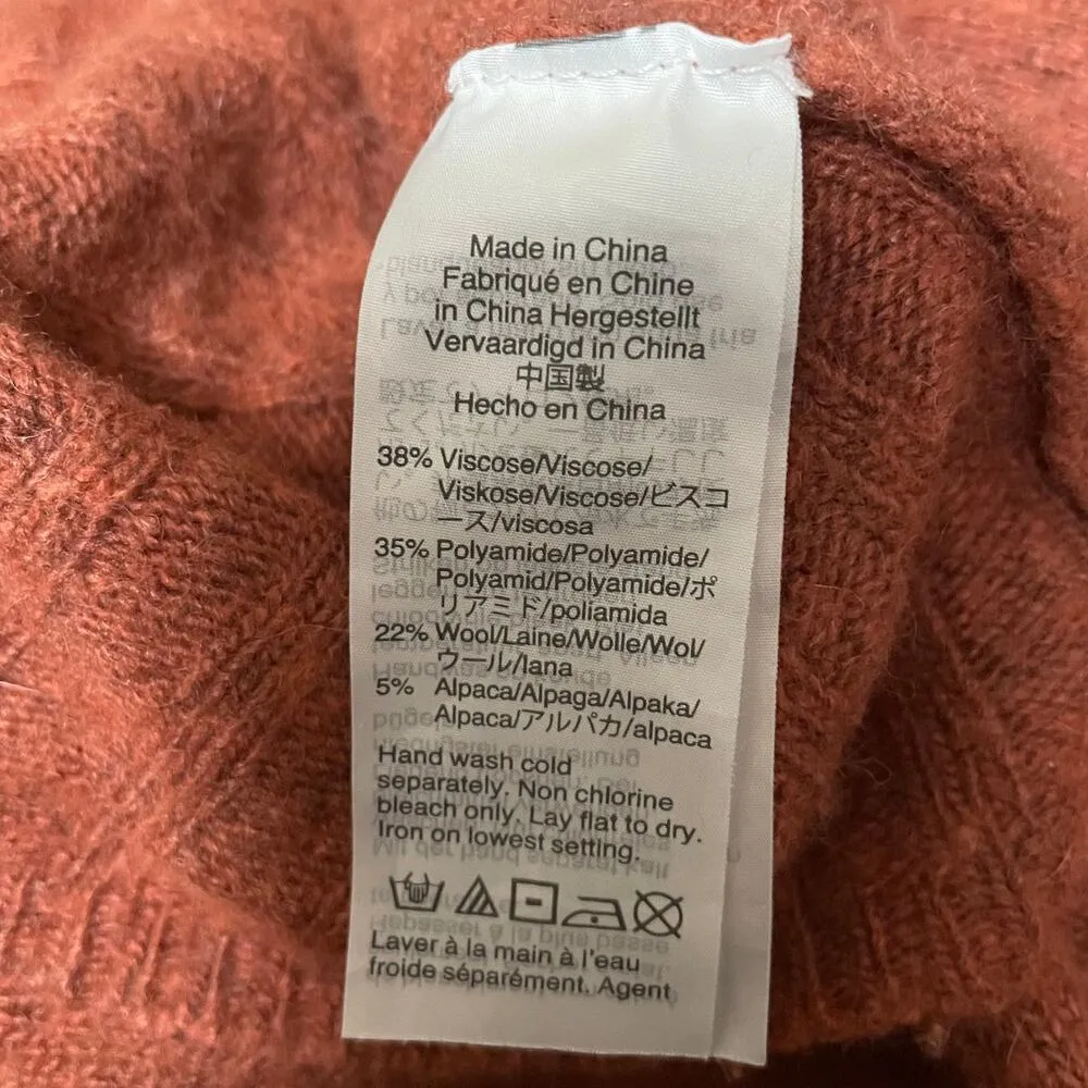 Madewell Ayres Sweater Womens Medium Cropped Wool Alpaca Blend Pullover - Image 4