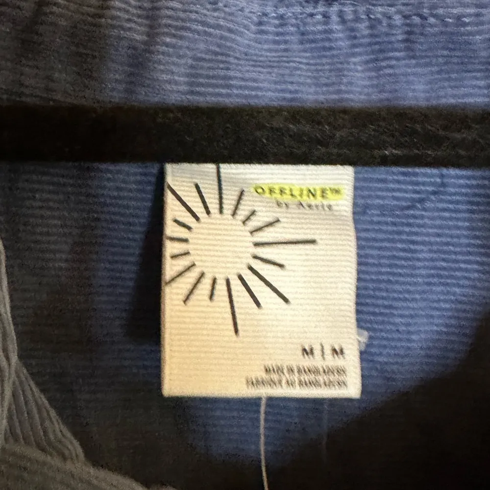 Offline by Aerie Blue Corduroy Tunic Length Oversized Long Sleeve Top NWT - Image 4