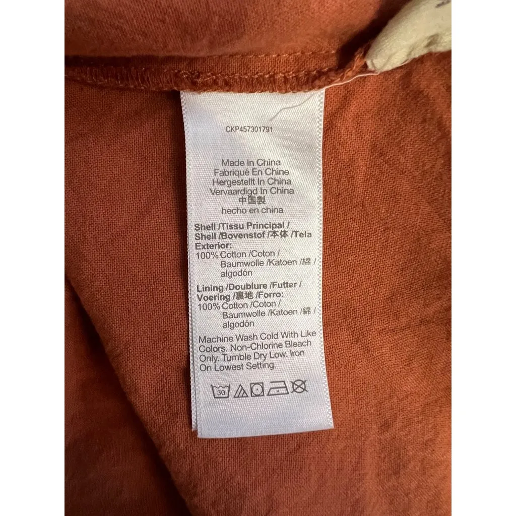 Womens Orange Tiered Midi Dress With Long Sleeves & Cutout Detail By Madewell - Image 7