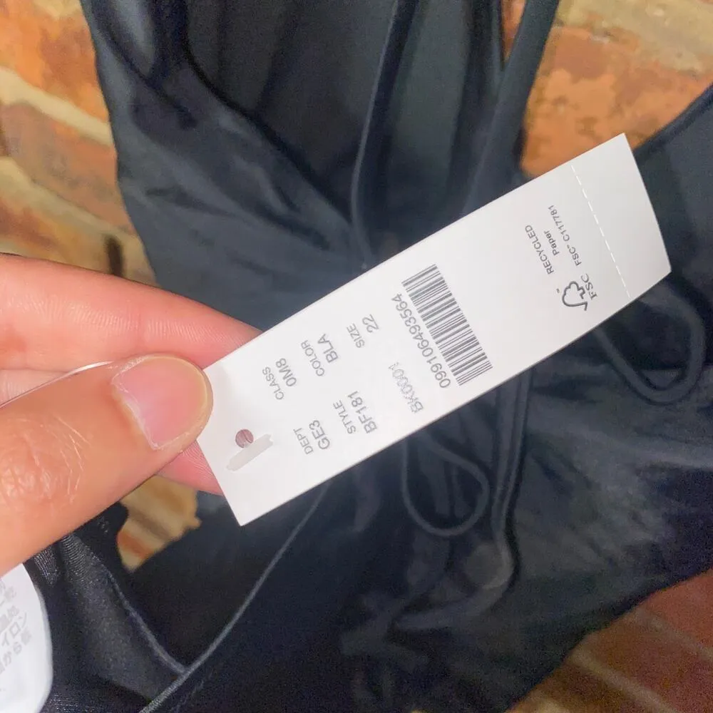 NWT J. Crew Black O-ring V-neck One-Piece Swim Bathing Suit Women's Size 22 - Image 7