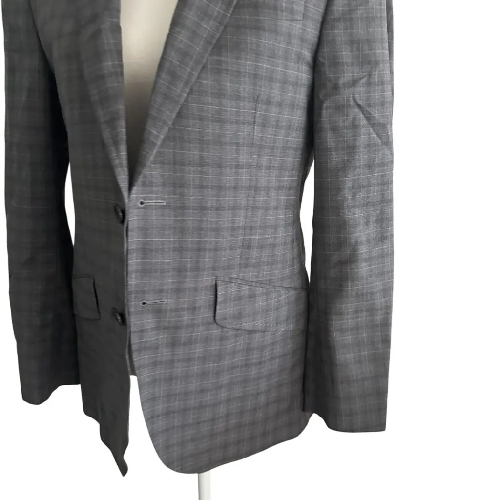TED BAKER Women's Endurance Plaid Gray Blazer Jacket Size Medium - Image 4