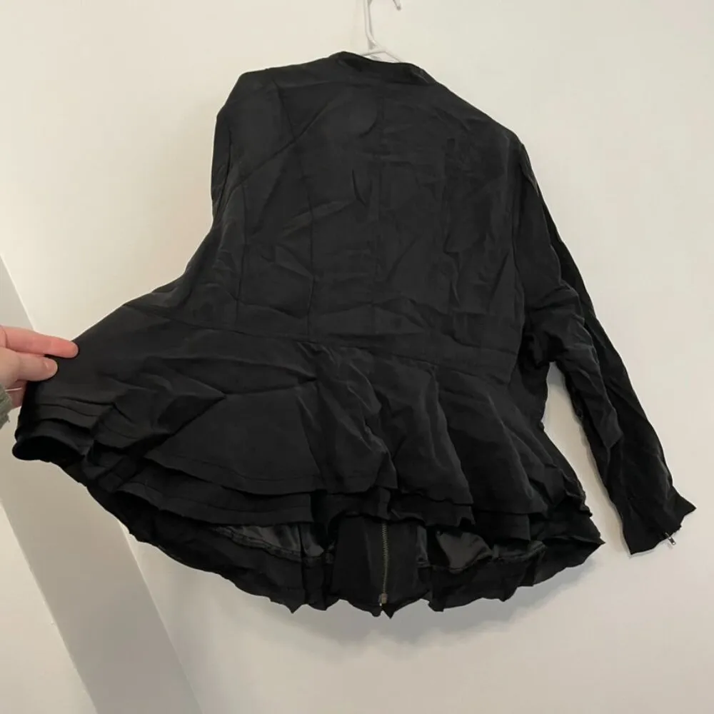 TORRID 4 Plus Size Black Peplum Jacket Solid Black Full Zip Lightweight Spring - Image 14