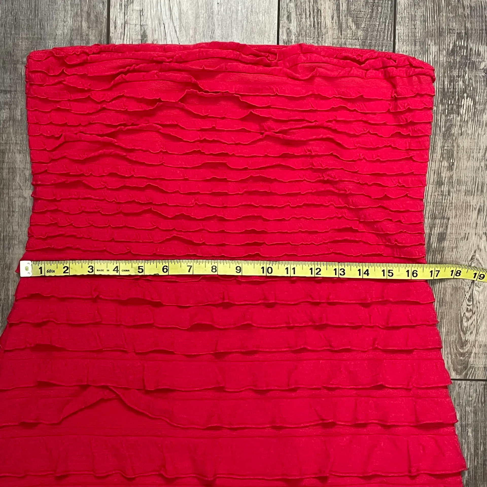 NWT  Hot Pink Strapless Ruffled Mini Dress Size Large - Image 9