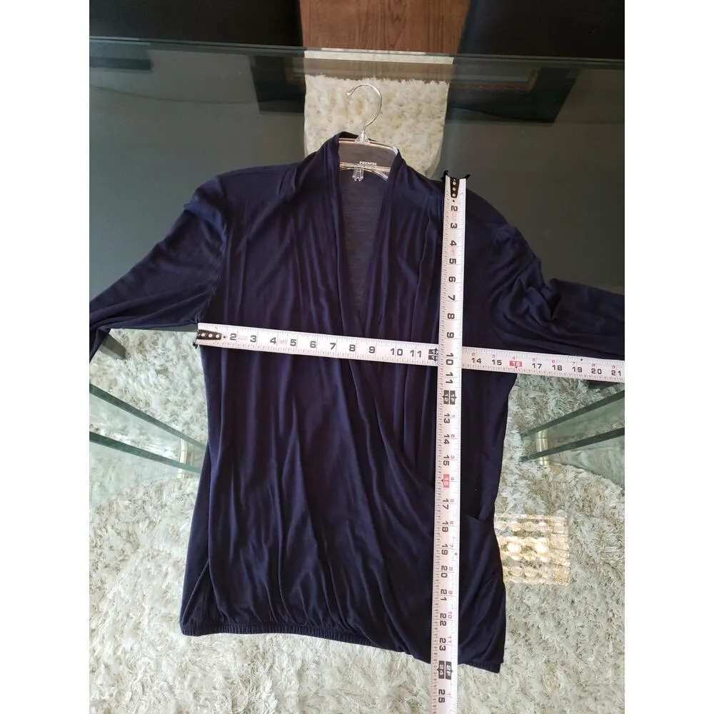 Premise Studio Women's  Navy Long Sleeve Top with Cross Front Size S - Image 11