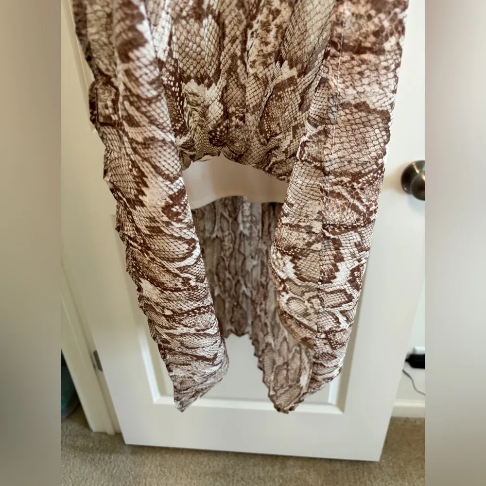 Free Press Sleeveless Dress Color Beige Snake Print Size XS - Image 4