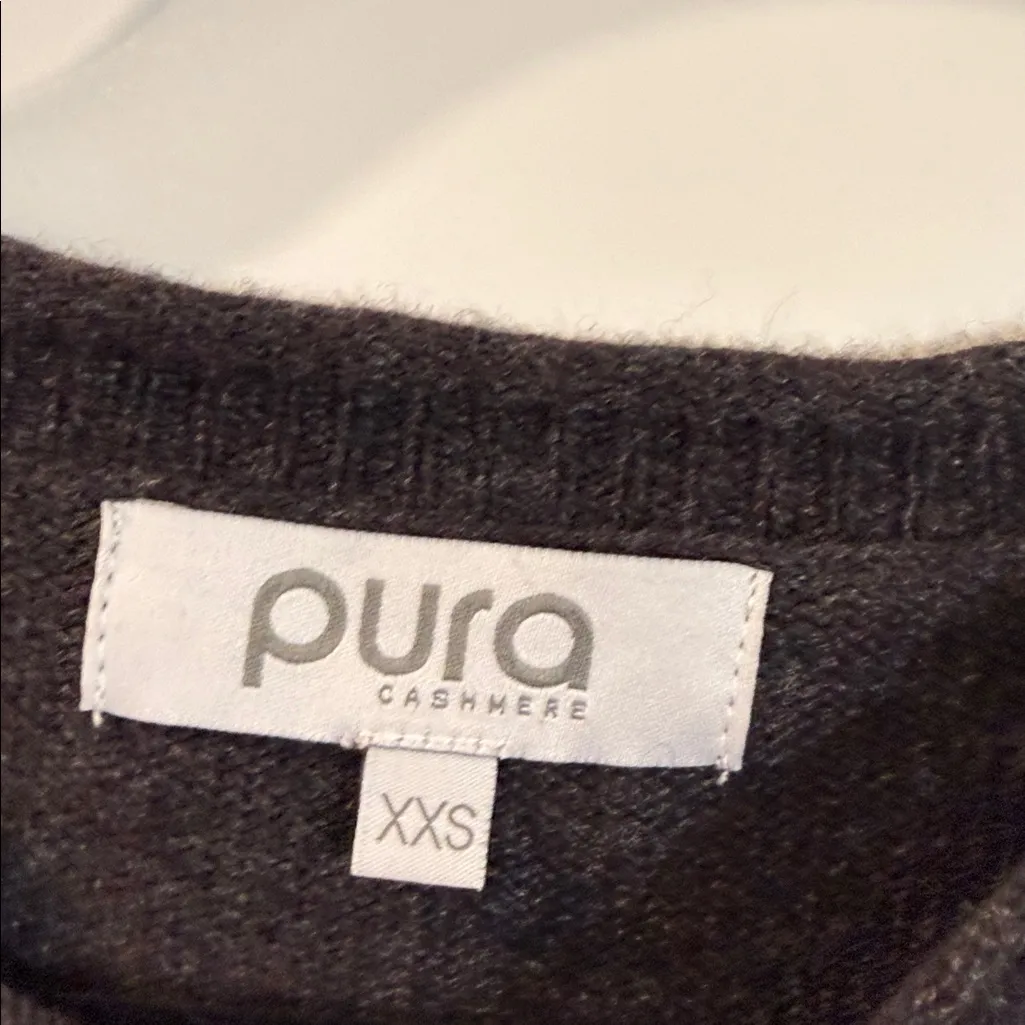 Pura cashmere Everyday Cotton Crew in charcoal XXS Gray Size XS - Image 4