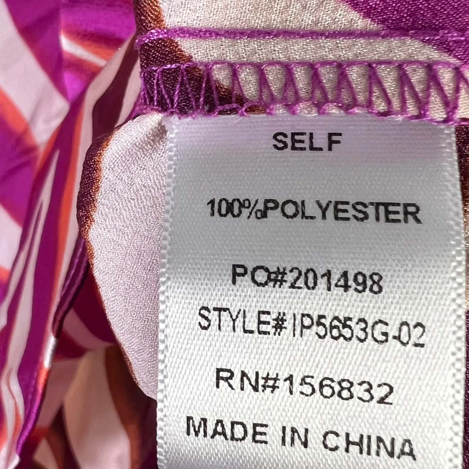 BIBI Womens Purple White Satin Zebra Print Peasant Top Size L Coastal Old Money Size L - Image 7