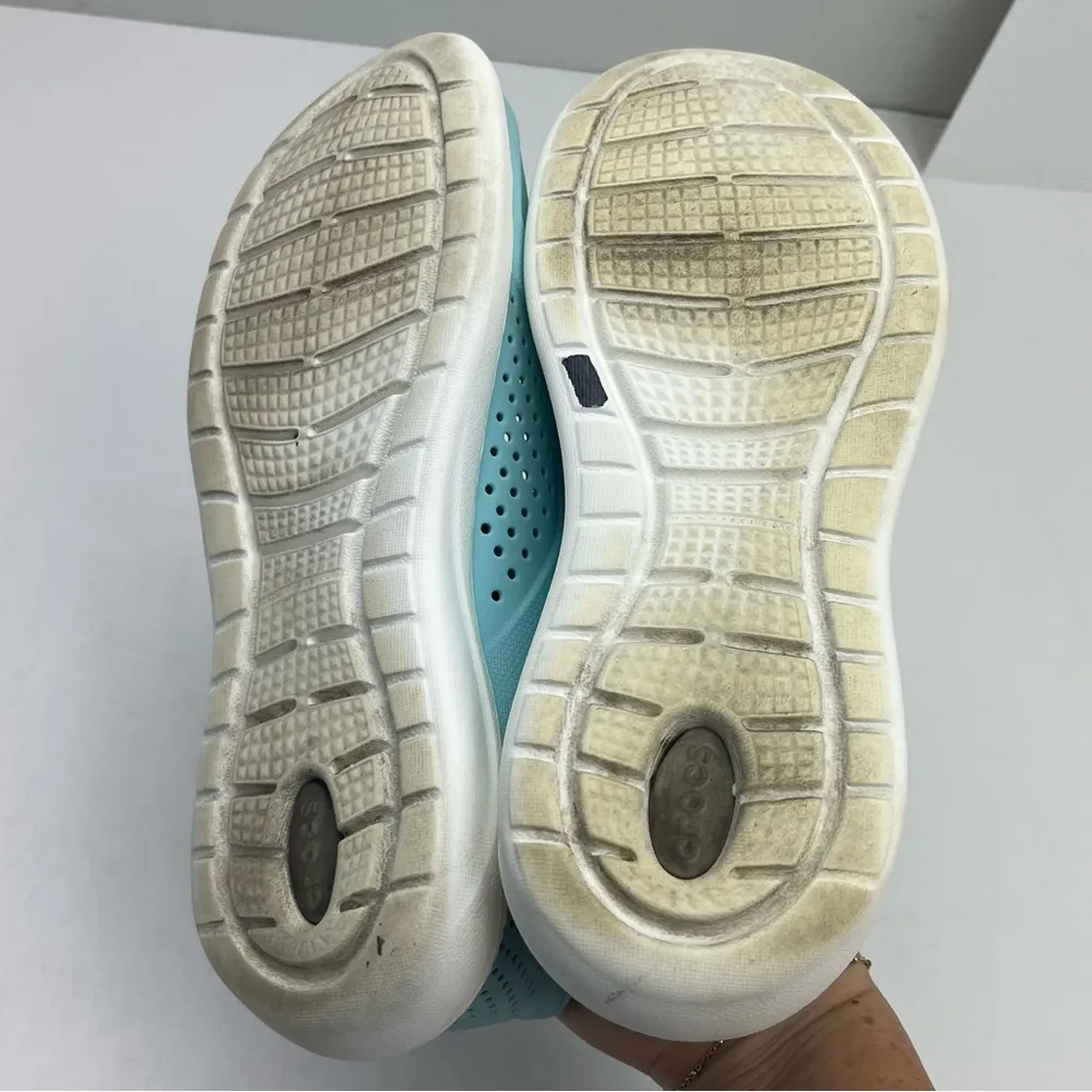 Crocs Literide Pacer Sneaker Womens Size 10 Ice Blue White Lace-up Athletic Shoe - Image 6