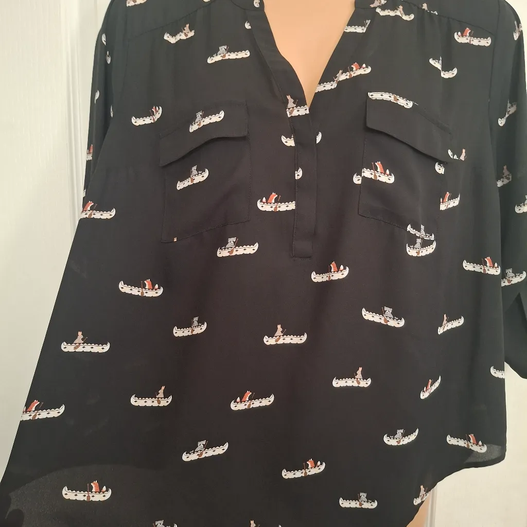 Torrid Sz 1 Black Printed Women's Top - Image 9