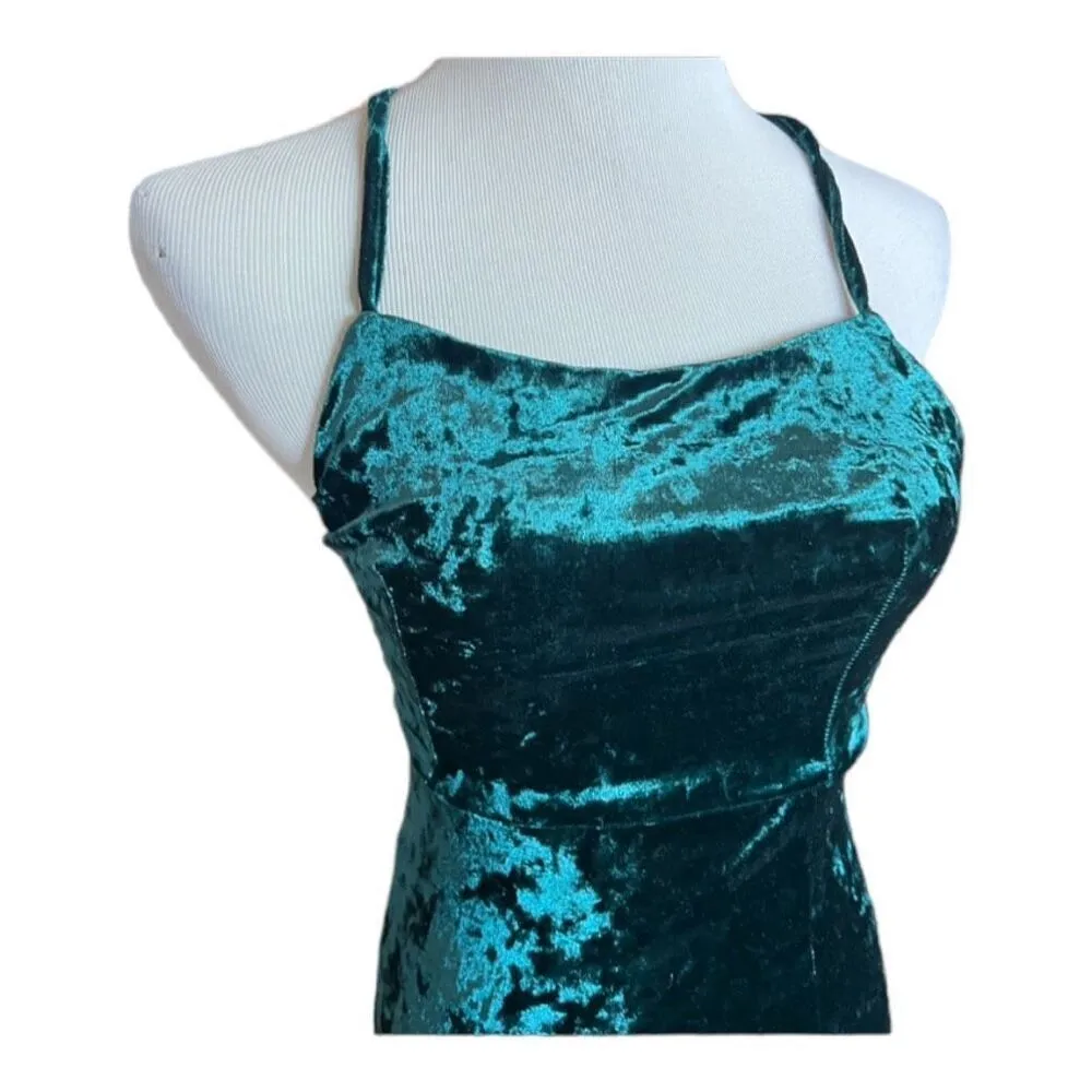 NWT Womens ASOS Club L London Velvet Square Neck Crushed Velvet Maxi Dress  Sz 4 - Image 2