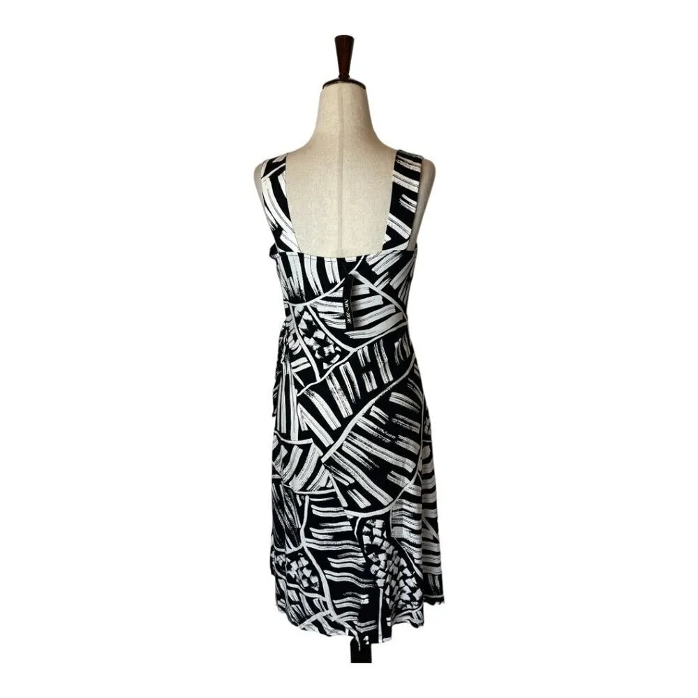 Nic+Zoe Black White Jersey Moonlit Palm Sleeveless‎ Fit And Flare Dress XS NWT - Image 4