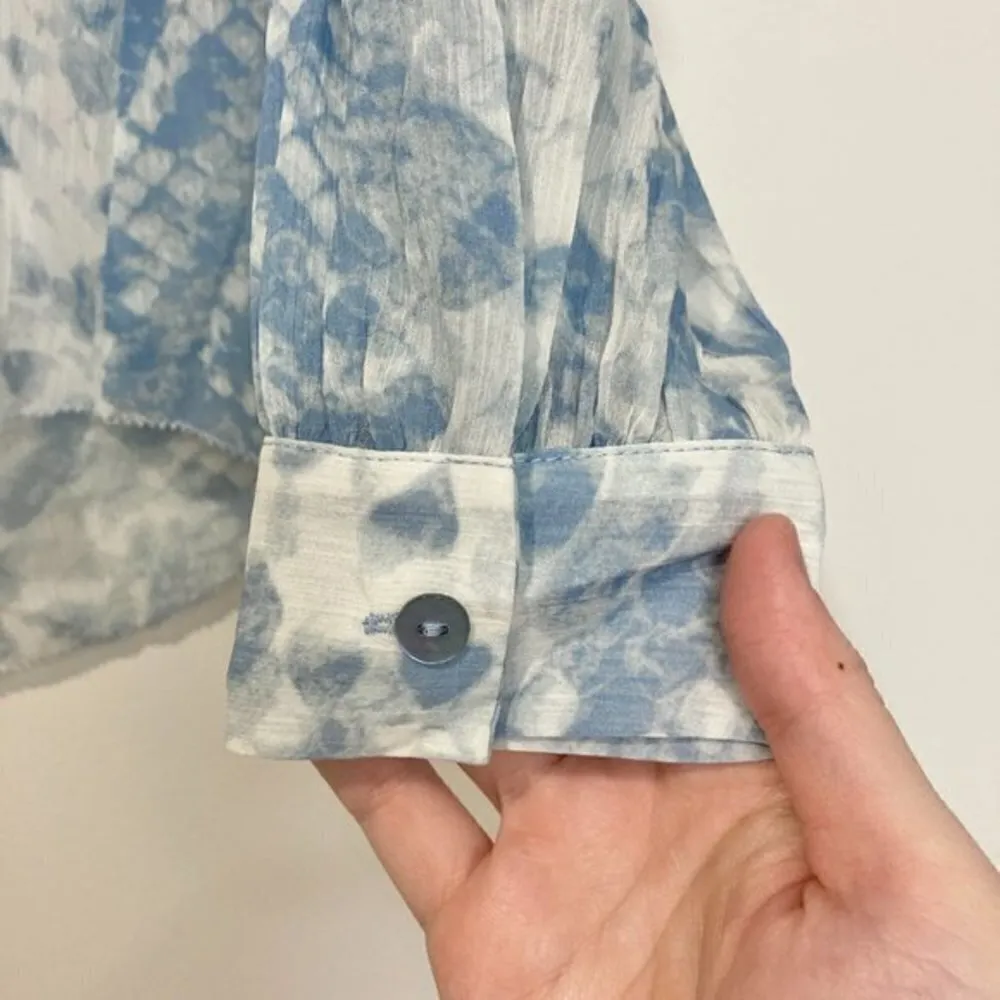 L'AGENCE Nadine Semi-sheer Long-sleeve Ruffle Shirt Size XS NWT - Image 8