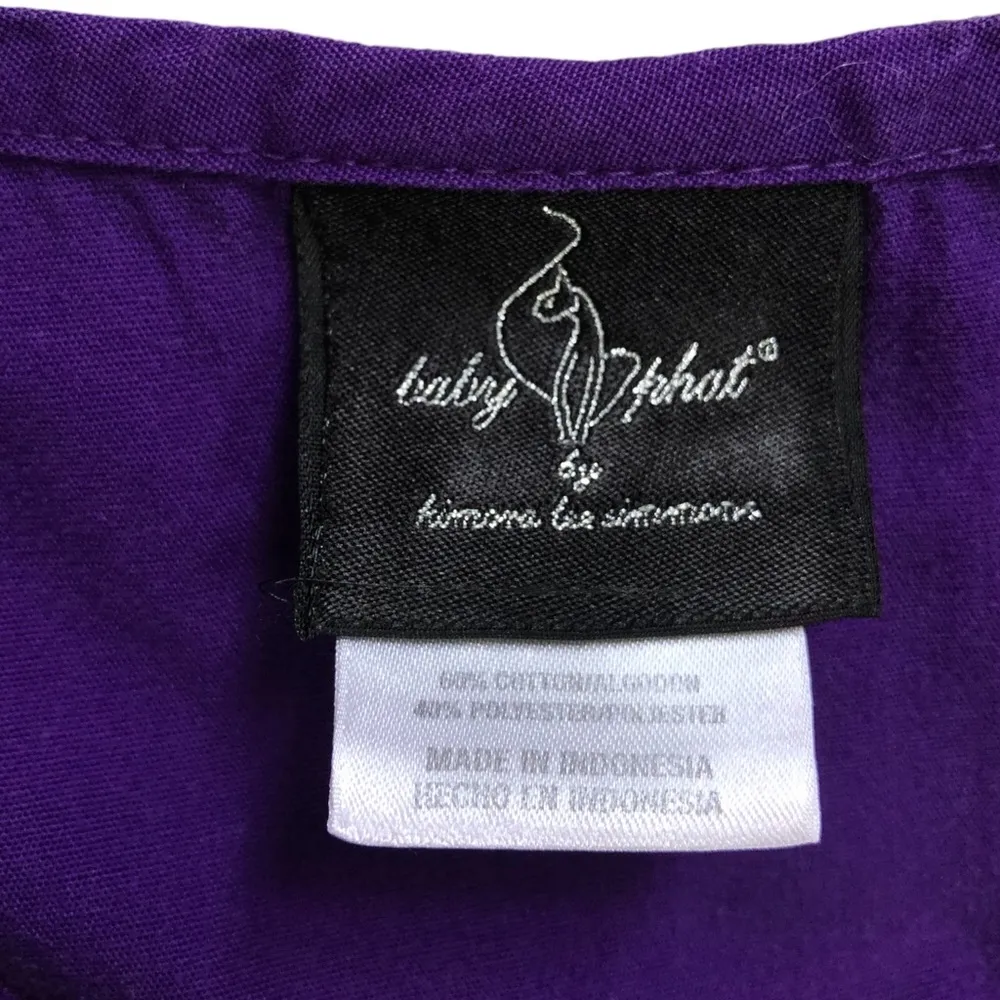 Baby Phat Purple Studded V-neck Short Sleeve Scrubs - Image 7