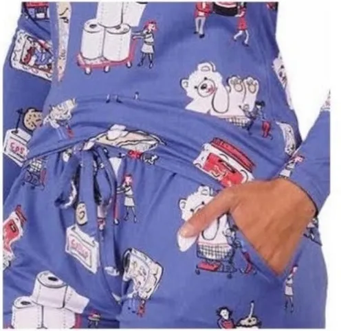 NWT munki munki pajama Blue Pajamas with Fun Print! Size xxl - Image 1