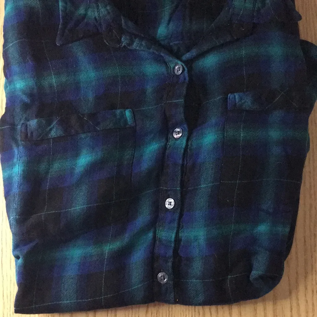 Women’s Lucky Brand Lightweight Rayon Shirt Navy/Blue/Mint/Black Size Medium - Image 3