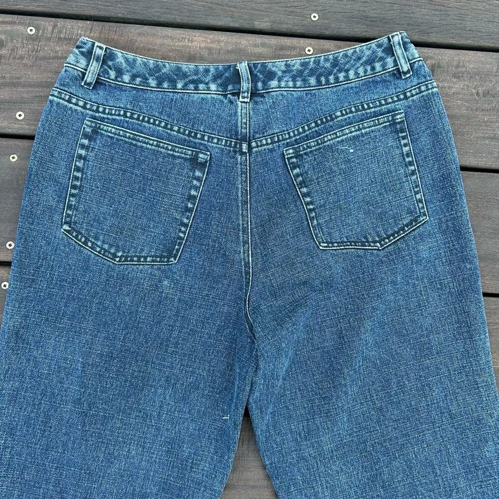 Vintage Liz Claiborne Dark Wash Straight Leg Plain Blue Jeans - Image 7