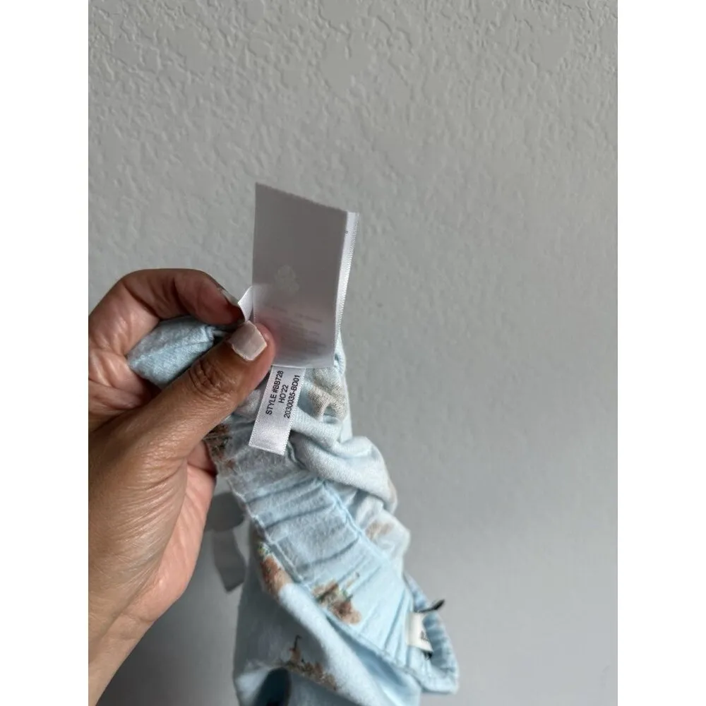 J.Crew Women’s Christmas Holiday Dog Print Waist Tie‎ Pajamas Pants Size Small Blue - Image 9