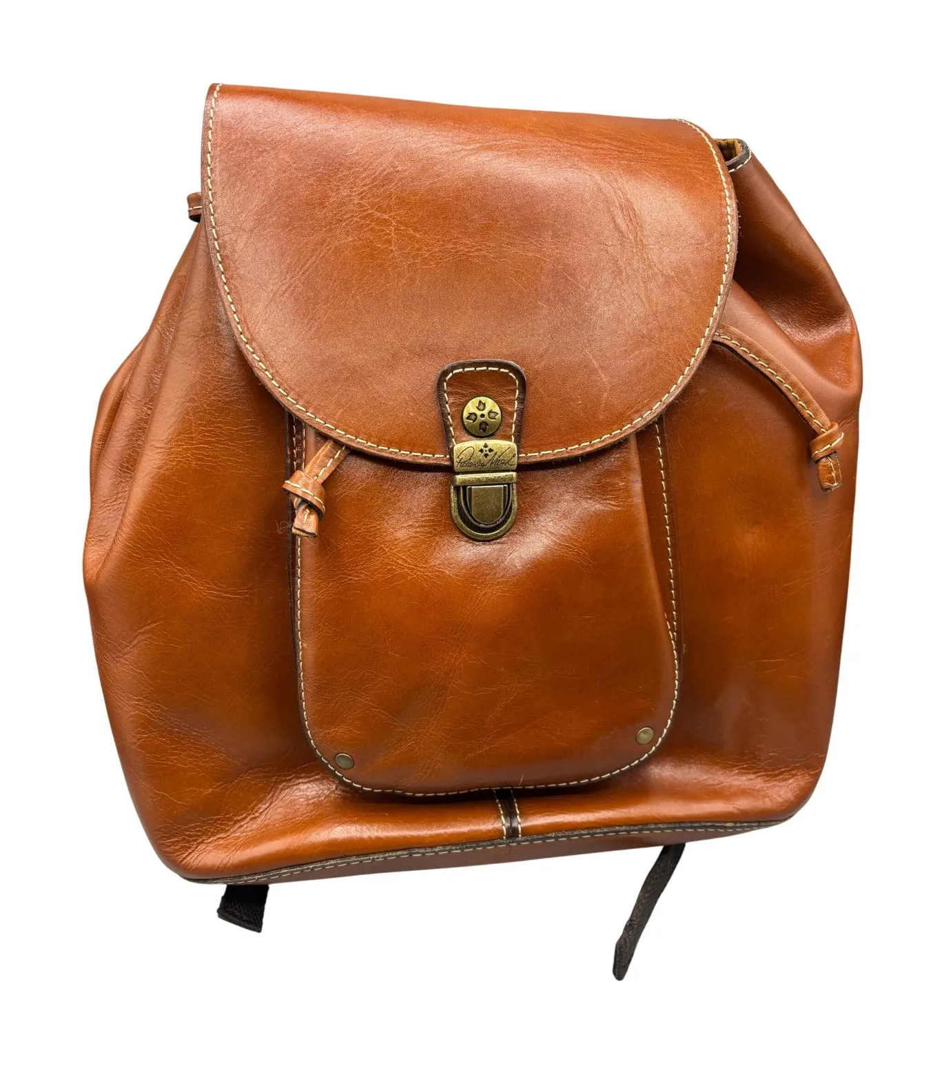 Patricia Nash Leather Backpack Drawstring Purse Bookbag Boho Western Classic - Image 1