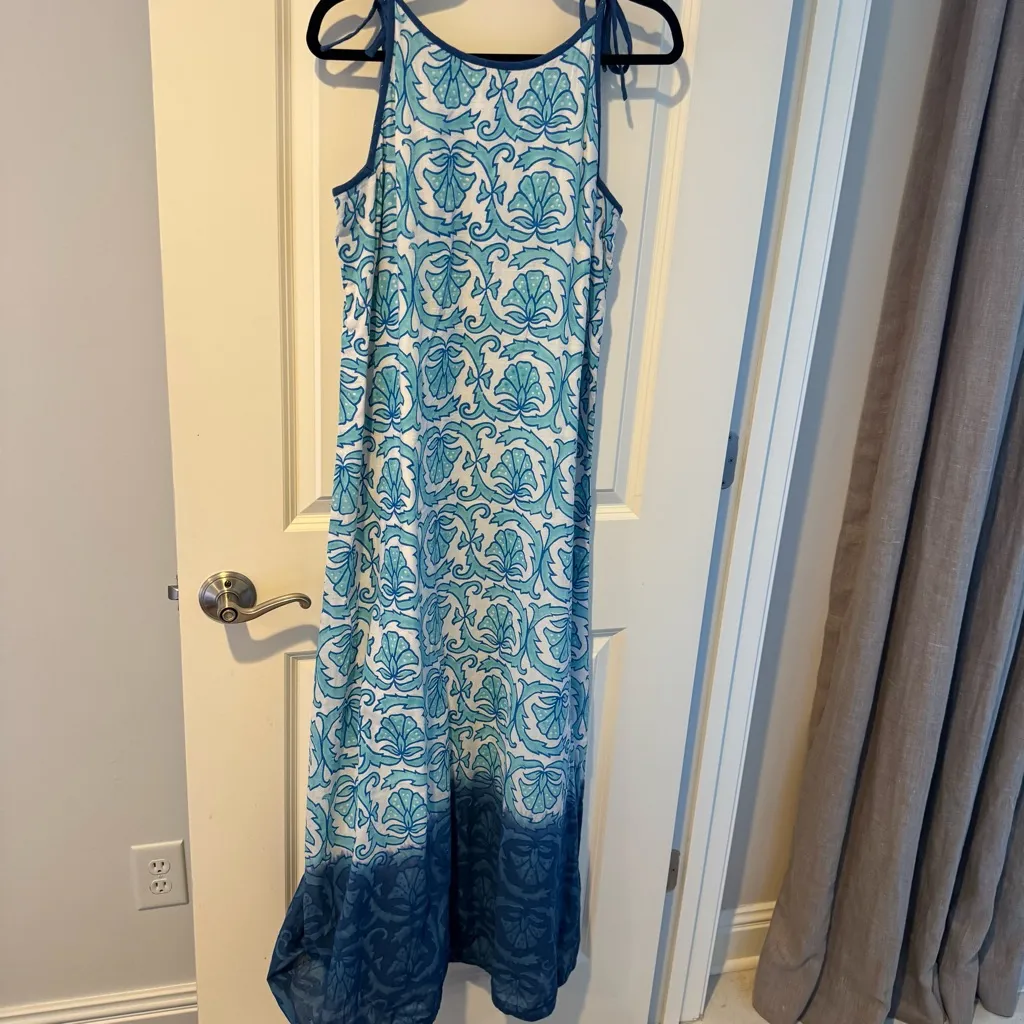 Roberta Roller Rabbit Blue Patterned Sleeveless Maxi Dress | M - Image 4
