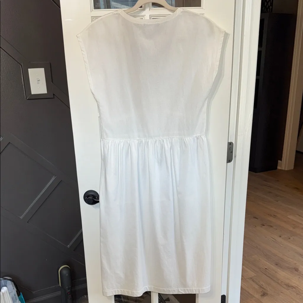 ZARA White Cotton Midi Dress Size Small - Image 4