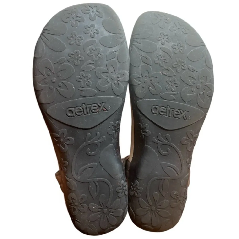 Aetrex Womens Sandal Orthotic Slingback JADE Sparkly Gunmetal Black Size 8.5 - Image 8