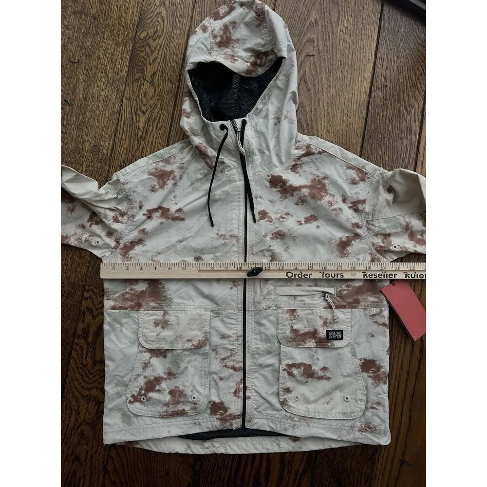 NEW Mountain Hardwear Stryder Tan Full Zip Hooded Windbreaker Jacket Women XS - Image 5