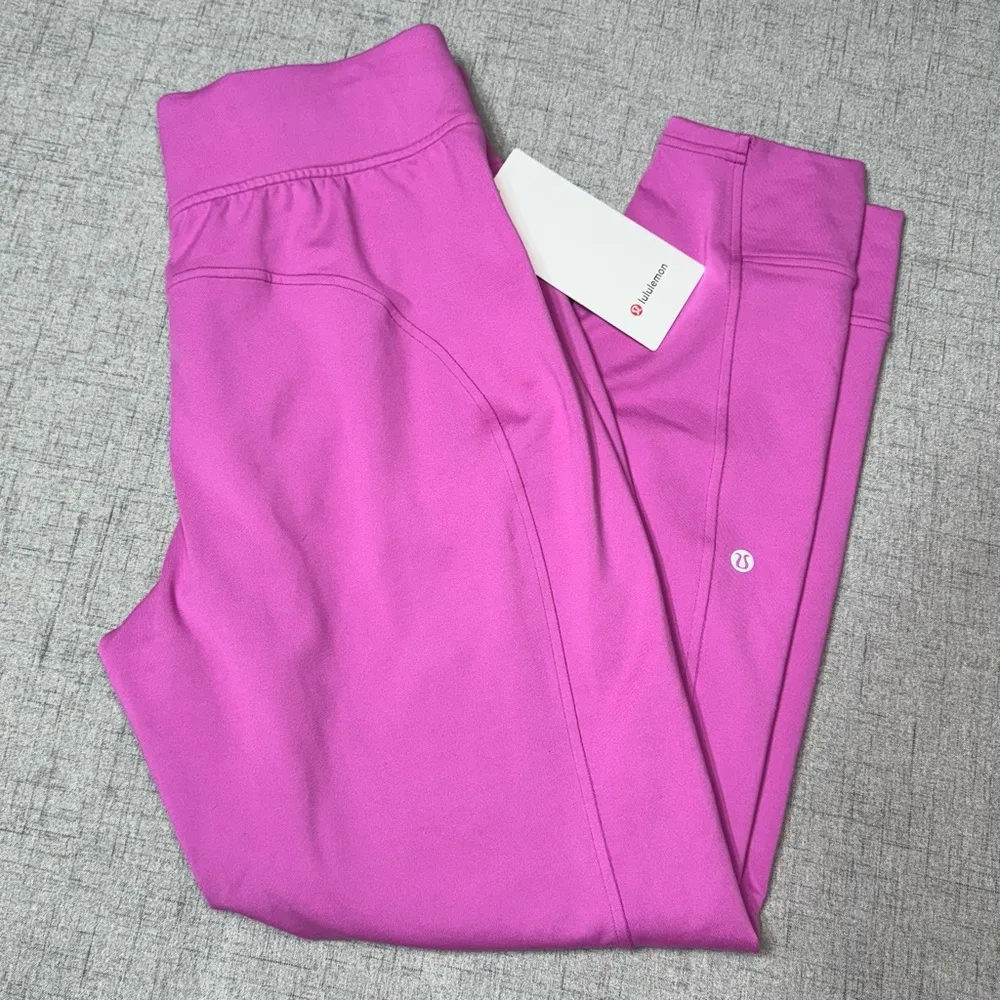 Lululemon It’s Rulu Run High Rise Fleece Jogger Pants Pow Pink Tone Size 8 NWT - Image 5