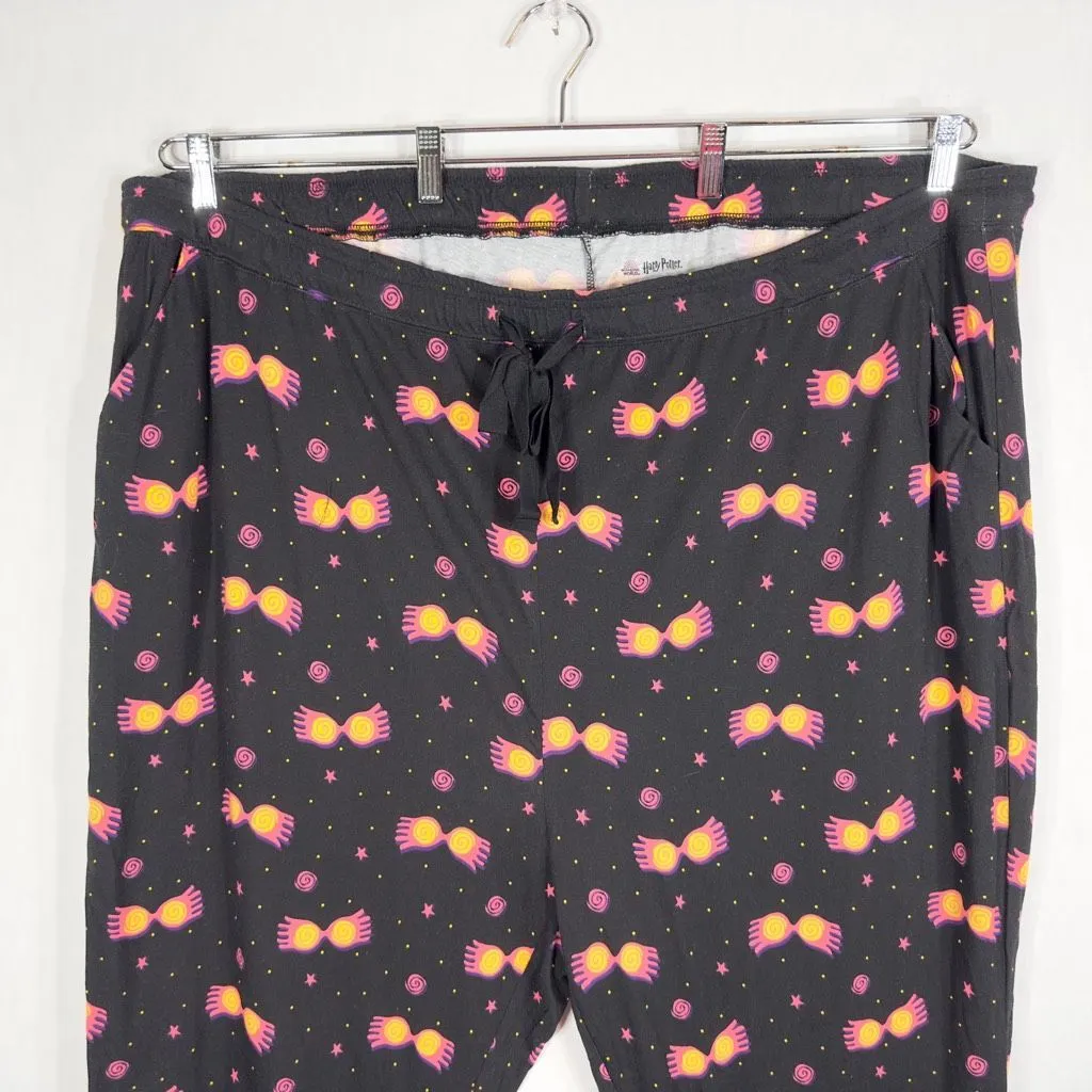 Torrid Plus Size 4X Pajama‎ Pants Harry Potter Sleep Crop Luna Glasses Black 572 - Image 7