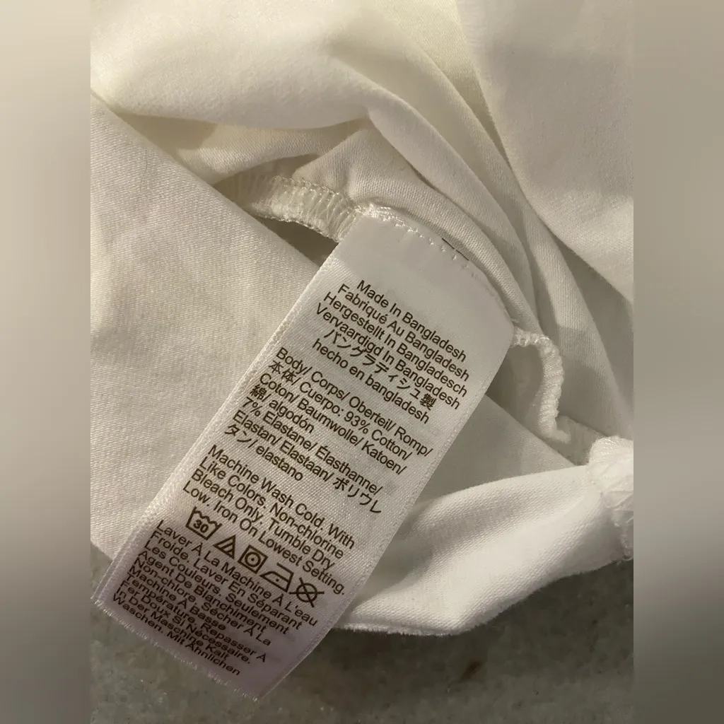 NWT J. Crew Size S Maternity White Stretch Crew Neck Long Sleeve Tee Shirt Tunic - Image 8