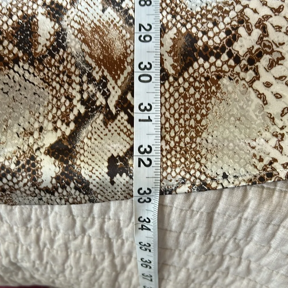 Chico’s silver/brown snake print satin long sleeve long line tunic blouse XL,3​​ - Image 11