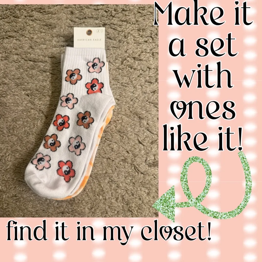 American Eagle AE Have a Good Day & Flower Smiley® Colorful ‘90s Crew Socks Set - Image 13