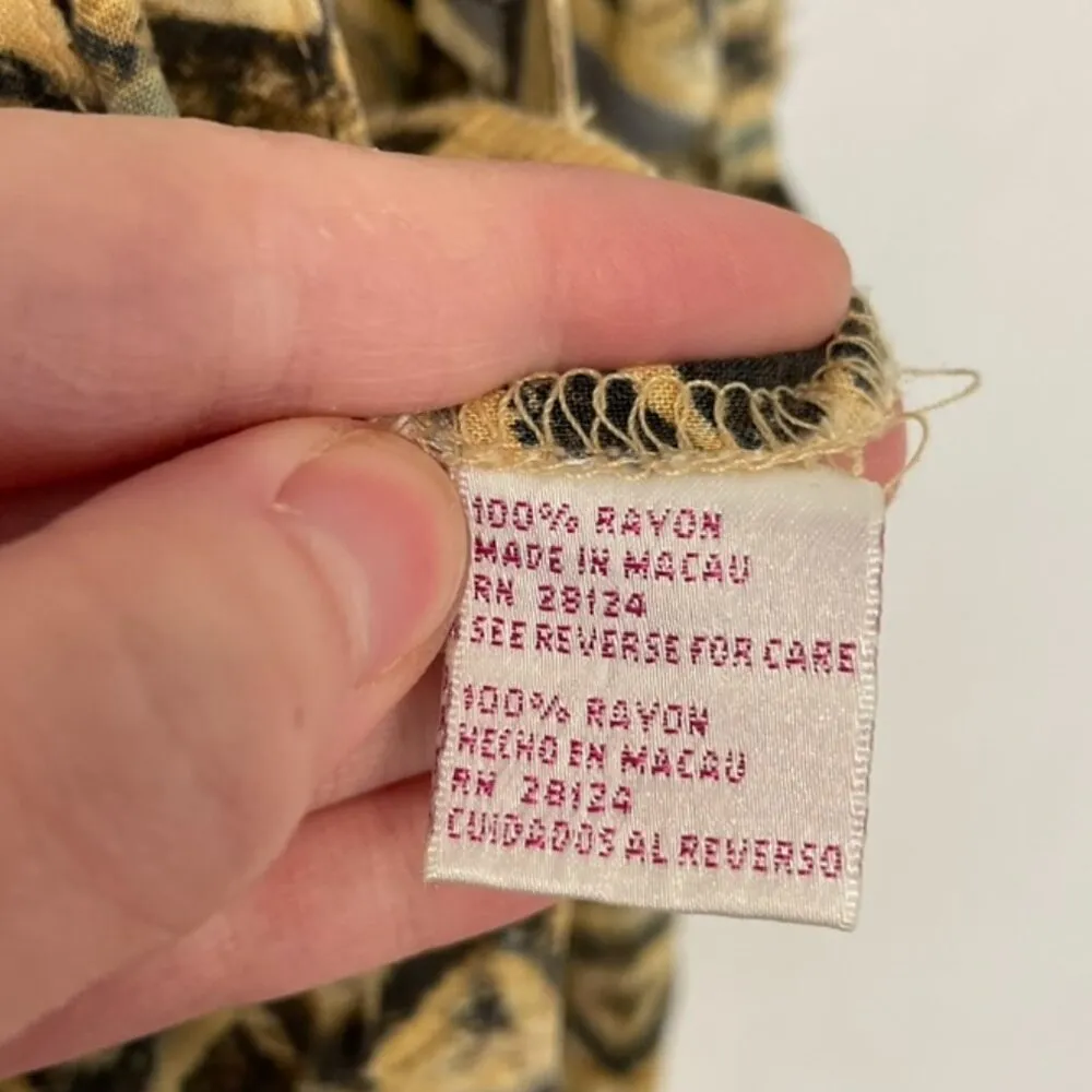 VINTAGE VTG ? JONI BLAIR Yellow Aztec Geo Geometric Tile Print Summer Midi Dress Size M - Image 9